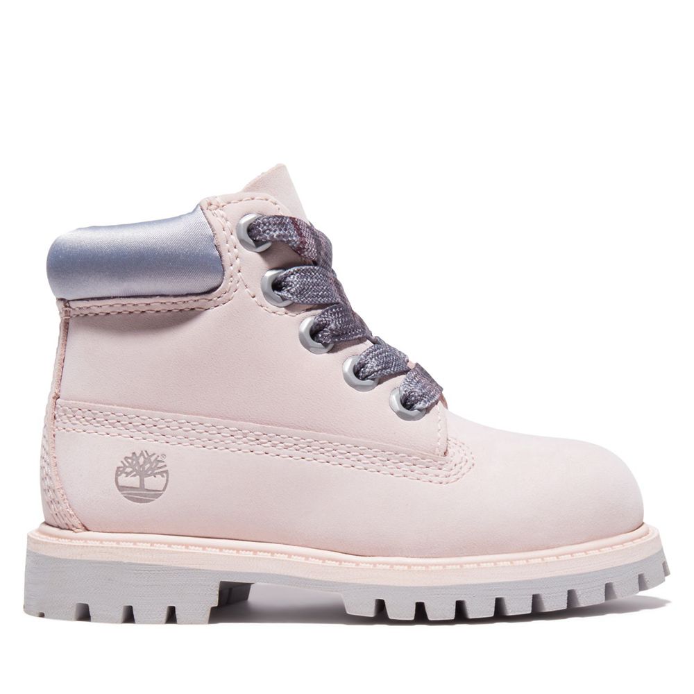 Timberland Kids 6-Inch Boots Toddler Premium Waterproof - Pink - India EA1934852